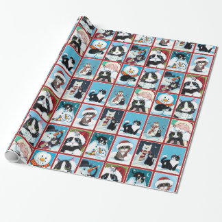 Papel De Presente Gatos de Natal e Neves