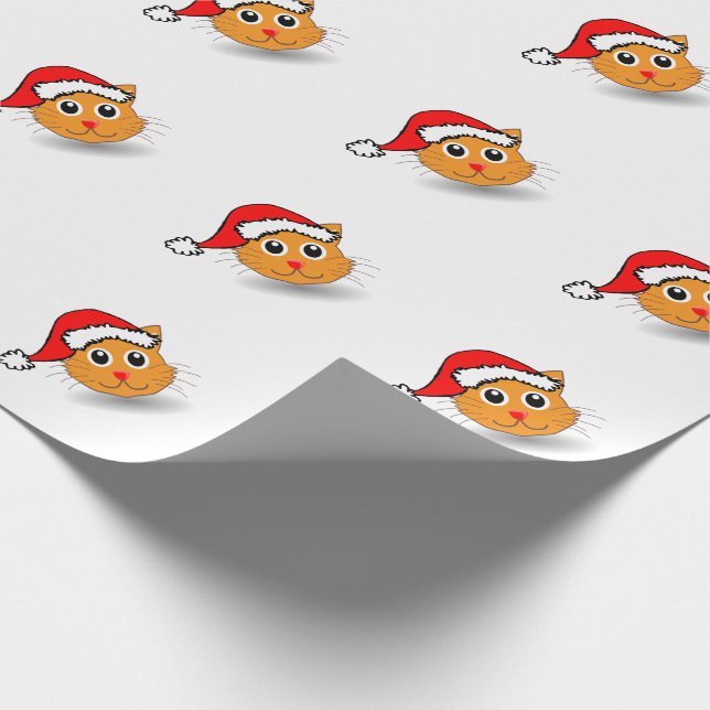 Papel De Presente Gatos de Papai Noel (Ponta)