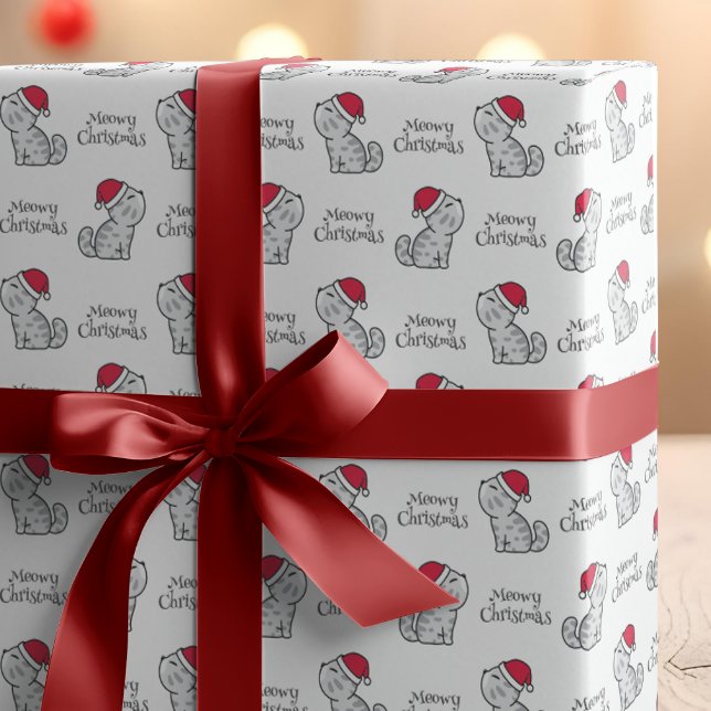 Papel De Presente Gatos de Papais noeis de Natal Bons (Criador carregado)