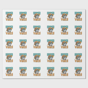 Papel De Presente Gatos de Vibrações de Verão Design de Gravação Vin