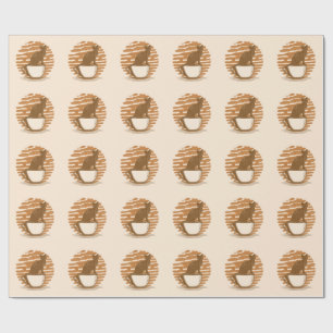 Papel De Presente Gatos E Café