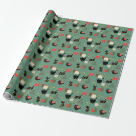 Papel De Presente Gatos engraçados de Natal