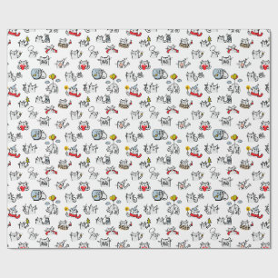 Papel De Presente Gatos engraçados, leite e magia.