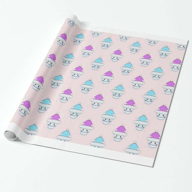 Papel De Presente Gatos Fofos de Inverno (Desenrolado)