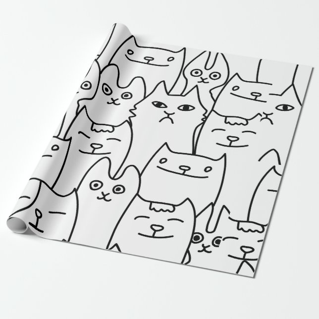 Papel De Presente Gatos, Gatos e Mais Gatos (Desenrolado)