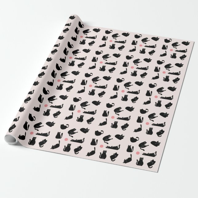 Papel De Presente Gatos Pretos bobos (Desenrolado)