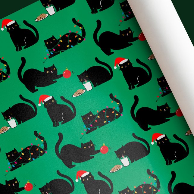 Papel De Presente Gatos Pretos Bobos de Natal  (Criador carregado)