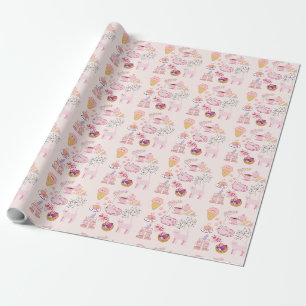 Papel De Presente Gatos Rosa Chá de Cima