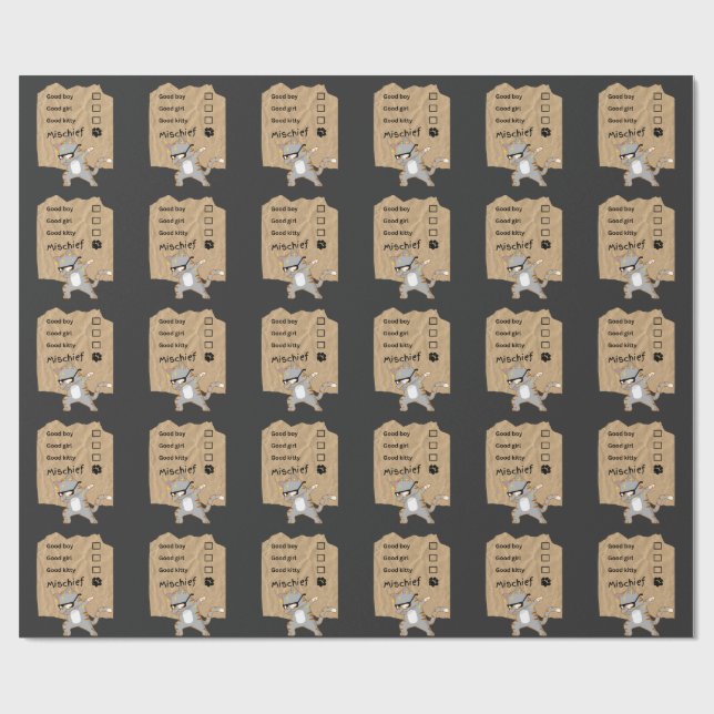 Papel De Presente Gatos travessos (Aberto)
