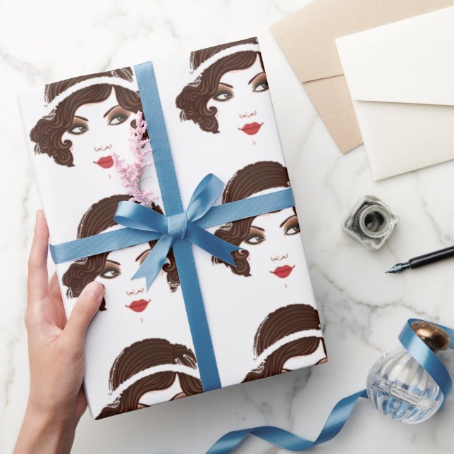 Papel De Presente Gatsby Dourado Flapper Birthday Chá de panela Part (Presentear)