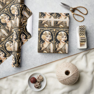 Papel De Presente Gatss de excelente de menina de 1920 por partido d