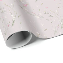 Gaura Floral Aguarela Rosa Suave