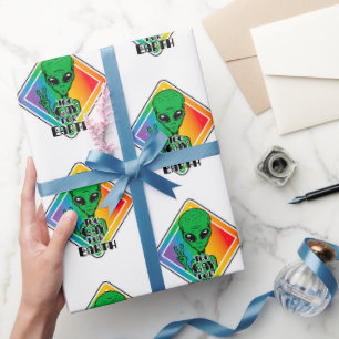 Papel De Presente Gay Demais Para OVNI Alienígena Engraçado Da Terra