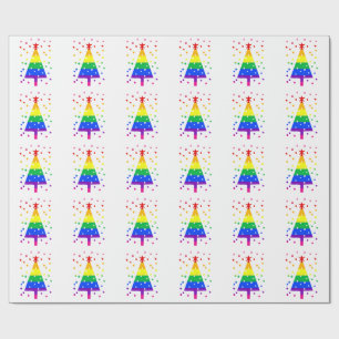 Papel De Presente Gay Festa de Natal Envoltório Feliz Queer Natal LG
