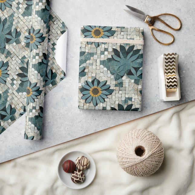 Papel De Presente Geblümtes Steinmosaik (Artesanato)