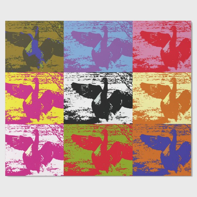 PAPEL DE PRESENTE GEESE (Aberto)