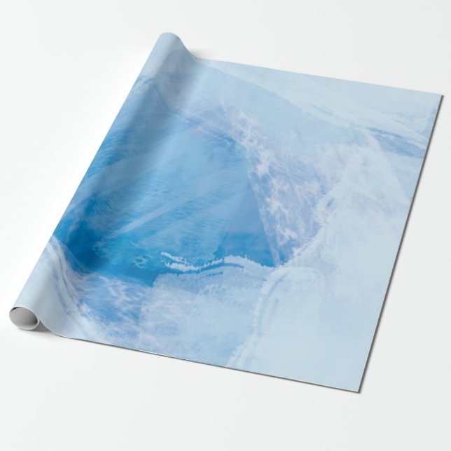 Papel De Presente gelo azul abstrato (Desenrolado)