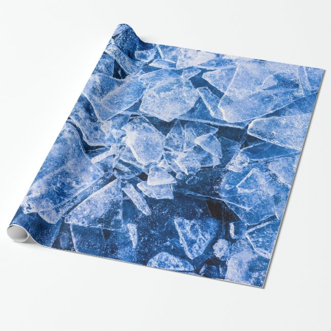 Papel De Presente Gelo azul para verão quente (Desenrolado)