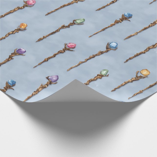 Papel De Presente Gemmed Wizard Staves Wrapping Paper (Ponta)