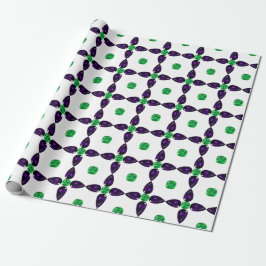 Papel De Presente Gemstone Art, Green and Purple
