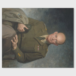 Papel De Presente General Dwight Eisenhower 5 Star - Retrato Pintado