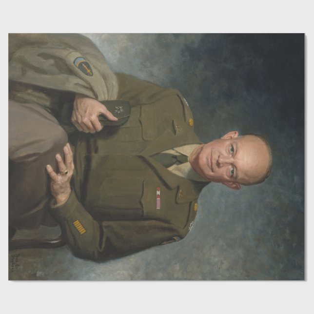 Papel De Presente General Dwight Eisenhower 5 Star - Retrato Pintado (Aberto)