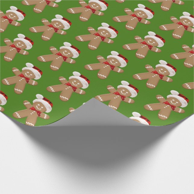 Papel De Presente gengibre bonito com chapéu de Papai Noel (Ponta)