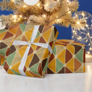 Papel De Presente Geometria Colorida Minimalista – Padrão Fresco e E