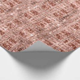 Papel De Presente Geometria Faísca Rosa Dourada Grily Cobre Glitt Br