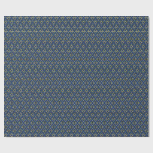 Papel De Presente Geometria Lapis Gold (Aberto)