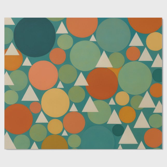 Papel De Presente Geometric Bloom - Circles and Triangles in Harmony (Aberto)