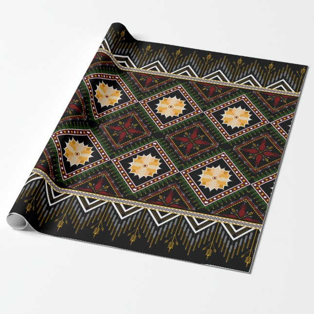 Papel De Presente Geometric ethnic pattern seamless design (Desenrolado)