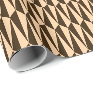 Papel De Presente Geométrica, chocolate e pêssego do século do M