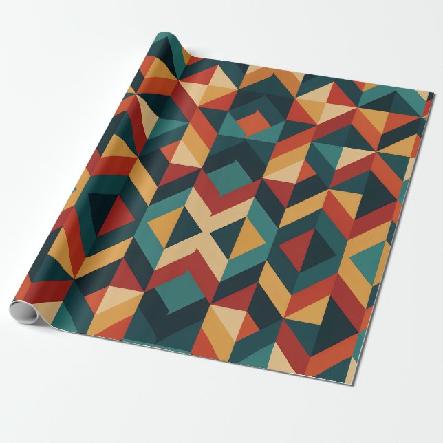 Papel De Presente geométrico abstrato (Desenrolado)