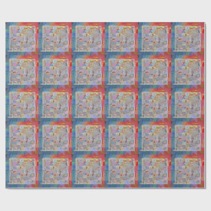 Papel de Presente Geométrico de Patchwork Tradicio