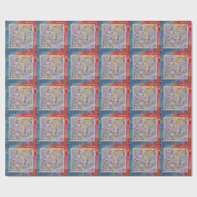 Papel de Presente Geométrico de Patchwork Tradicio (Aberto)
