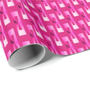 Papel De Presente Geométrico metálico do art deco - rosa do fúcsi