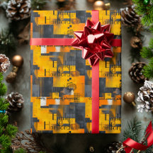 Papel de Presente Geométrico Monocromático Elegant