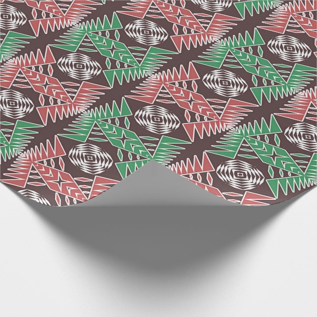 Papel De Presente Geométrico tribal africano étnico (Ponta)