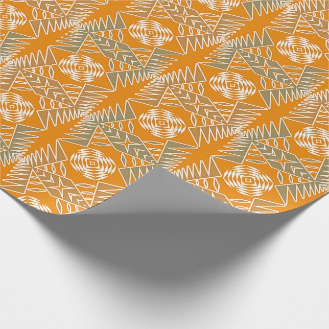 Papel De Presente Geométrico tribal africano étnico (Ponta)