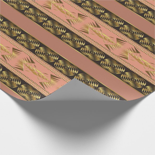 Papel De Presente Geométrico tribal africano étnico (Ponta)