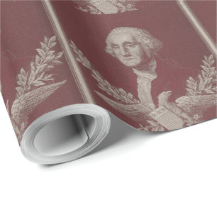 Papel De Presente George Washington Eagle Stars Stripes EUA Retrato