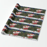 Papel De Presente Gerbil Christmas<br><div class="desc">Gérbil bonito no trenó dos Papais noeis em um fundo de férias amantes de os animais de papel de embalagem de Natal</div>