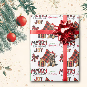 Papel De Presente German shepherd de Xadrez de Buffalo - Natal