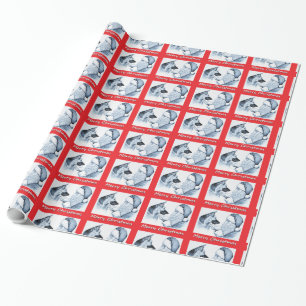 Papel De Presente German shepherd e Papai Noel Feliz Natal