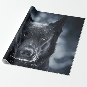 Papel De Presente German shepherd Preto