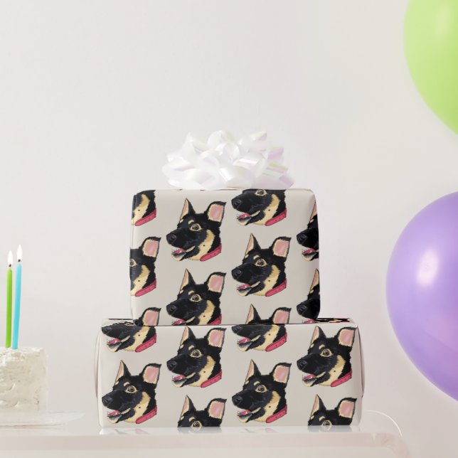 Papel De Presente German shepherd Puppy Dog Lover (Presentes para festas)