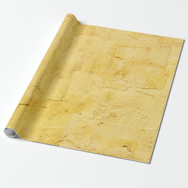 Papel De Presente gesso texturizado de abstrato amarelo-claro na par (Desenrolado)