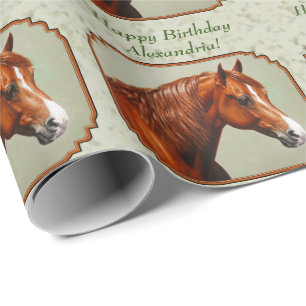Papel De Presente Gestnut Morgan Horse Sage Verde