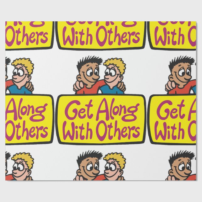 Papel De Presente Get Along With Others Friends Kindness and Unity (Aberto)